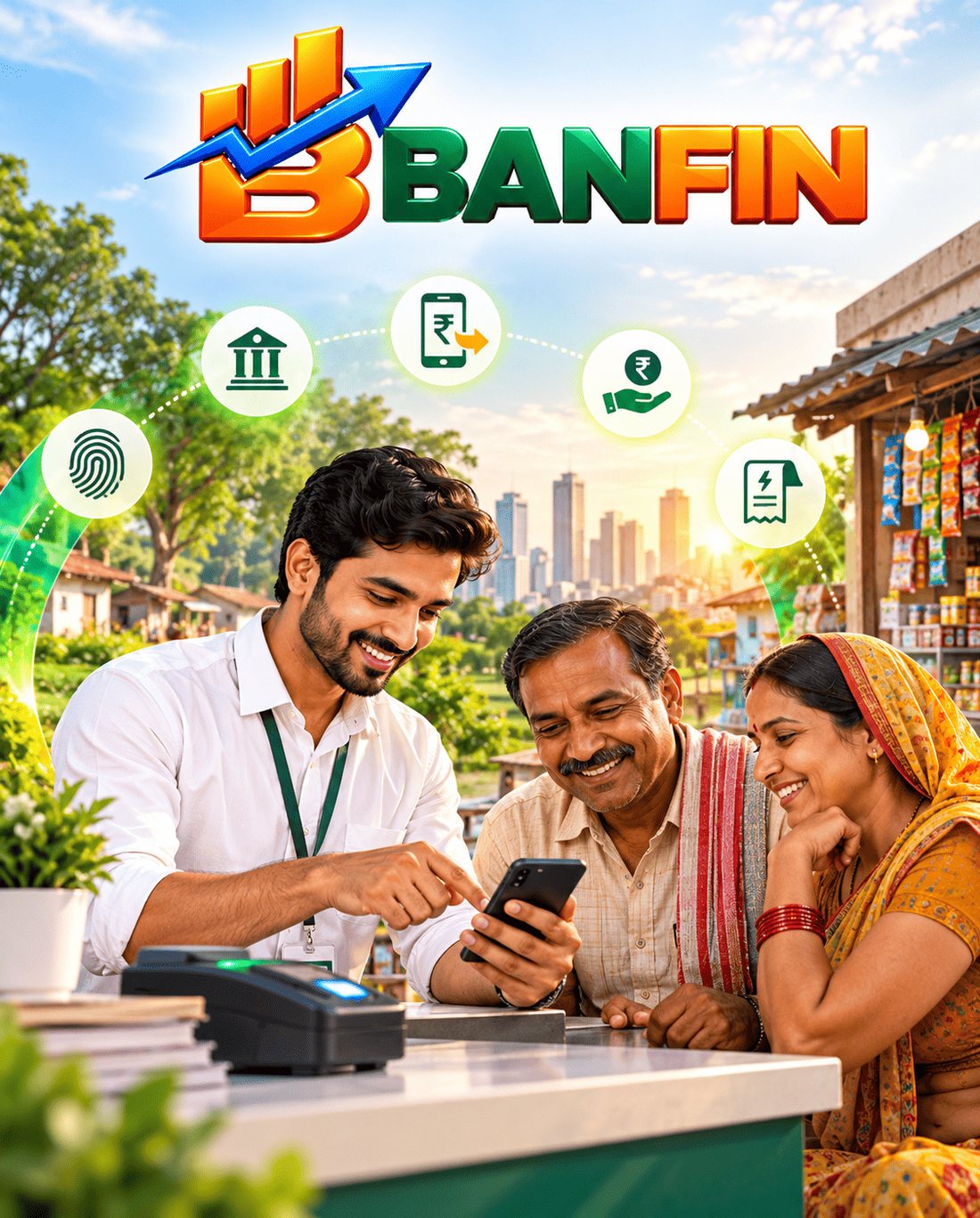 Banfin MoneyZone partner serving customers at his shop